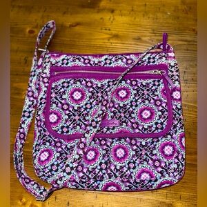 Vera Bradley Floral Crossbody Bag in Purple and Pink